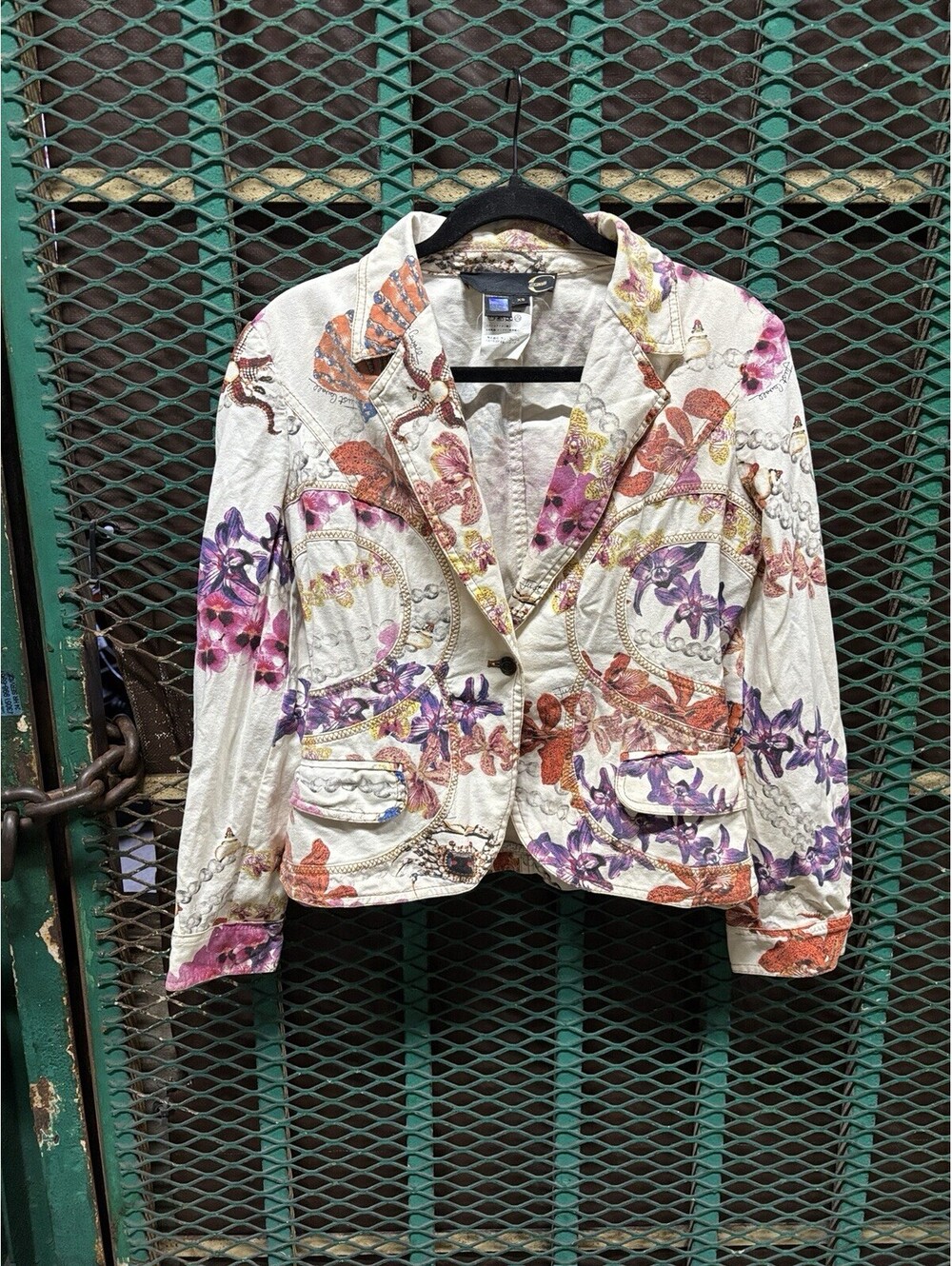 Just Roberto Cavalli Vintage Floral print blazer jacket XS made in italy
